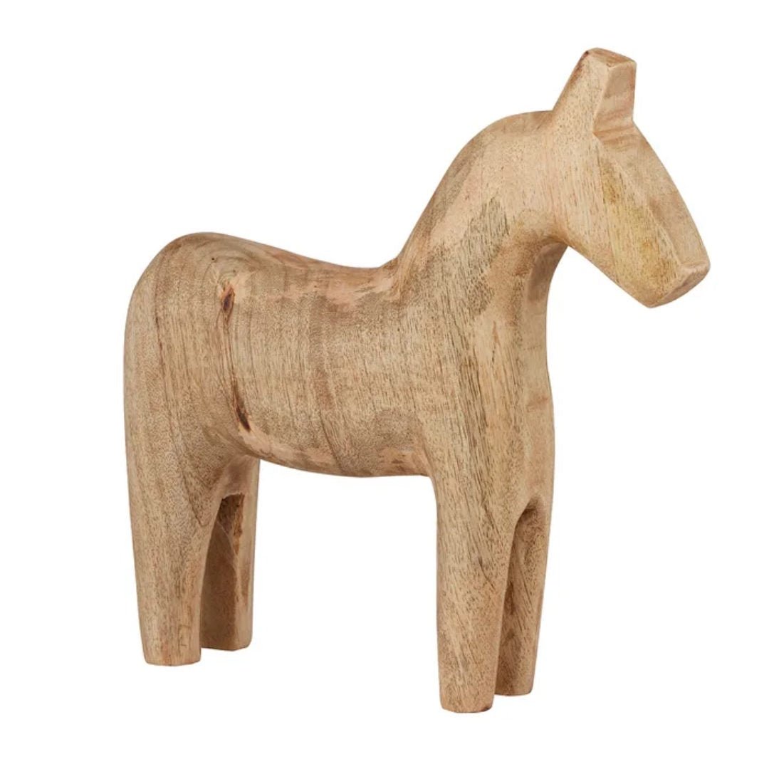 El Rancho Wood Horse Sculpture | Natural | 26cmH - Suzie Anderson Home