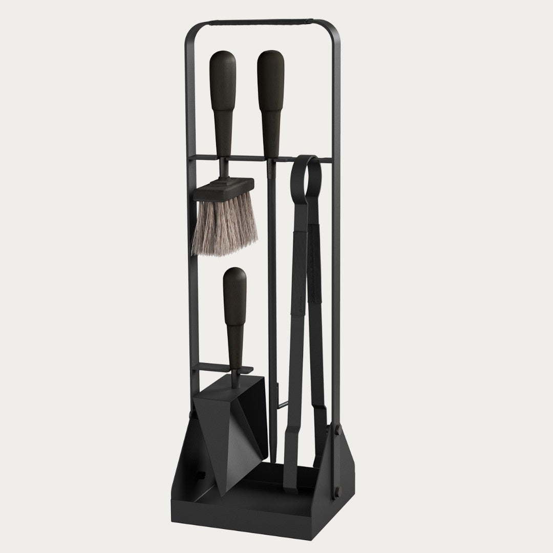 Eldvarm Emma Fire Set | Noir with Black Leather - Suzie Anderson Home