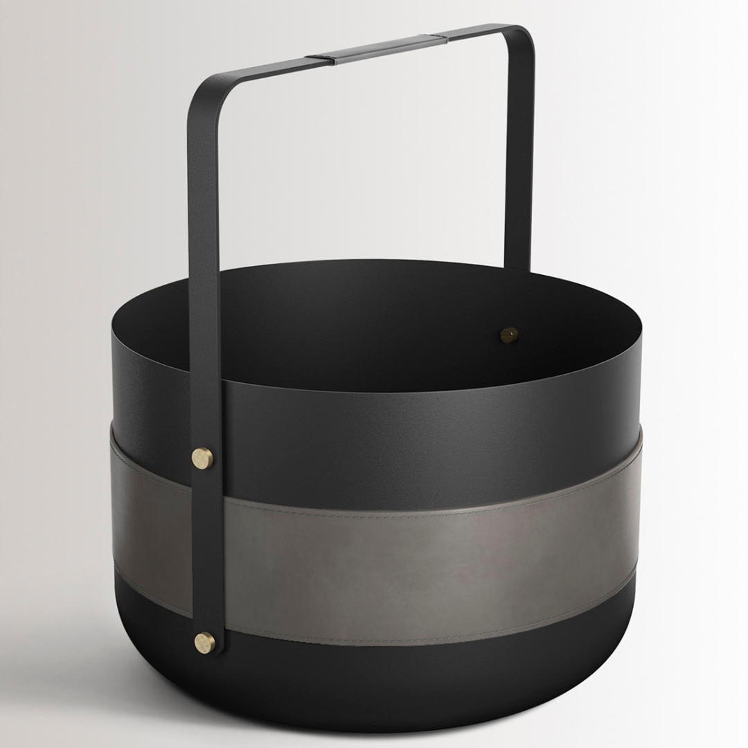 Eldvarm Emma Wood Basket | Graphite-Suzie Anderson Home