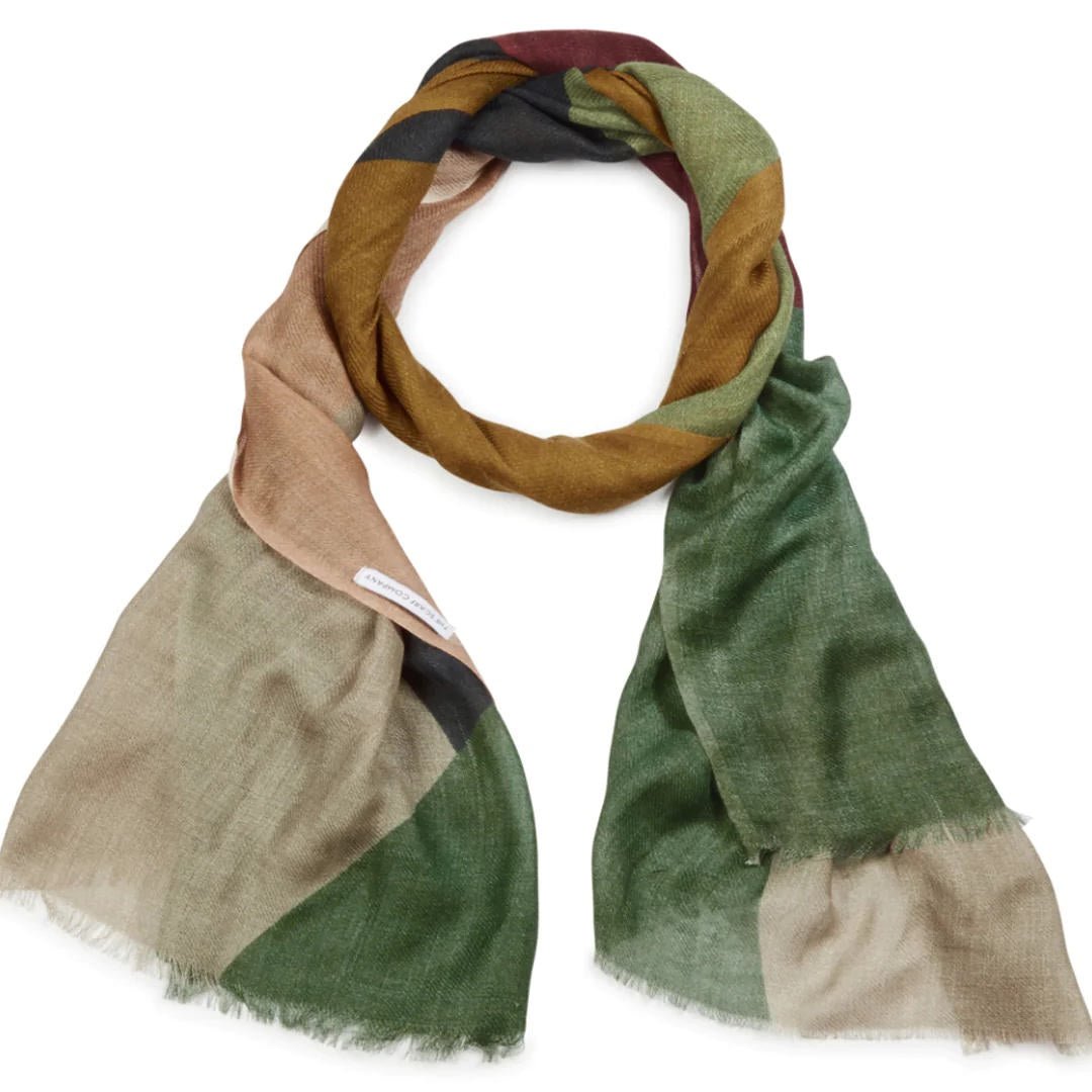 Ella Merino Wool Scarf – Abstract Earth Tone Wrap | 70 x 180cm - Suzie Anderson Home