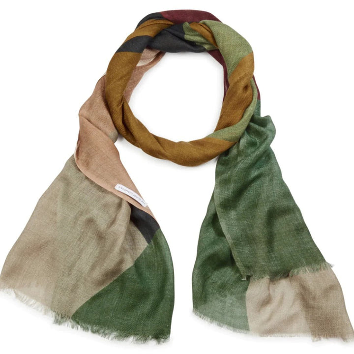 Ella Merino Wool Scarf – Abstract Earth Tone Wrap | 70 x 180cm - Suzie Anderson Home