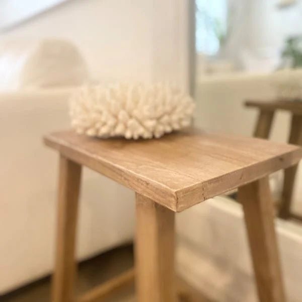 Elm Tall Wooden Bedside Stool | 60cm - Suzie Anderson Home