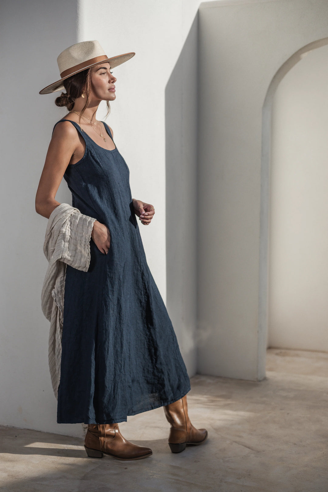 Bypias | Encanto Linen Dress | Navy