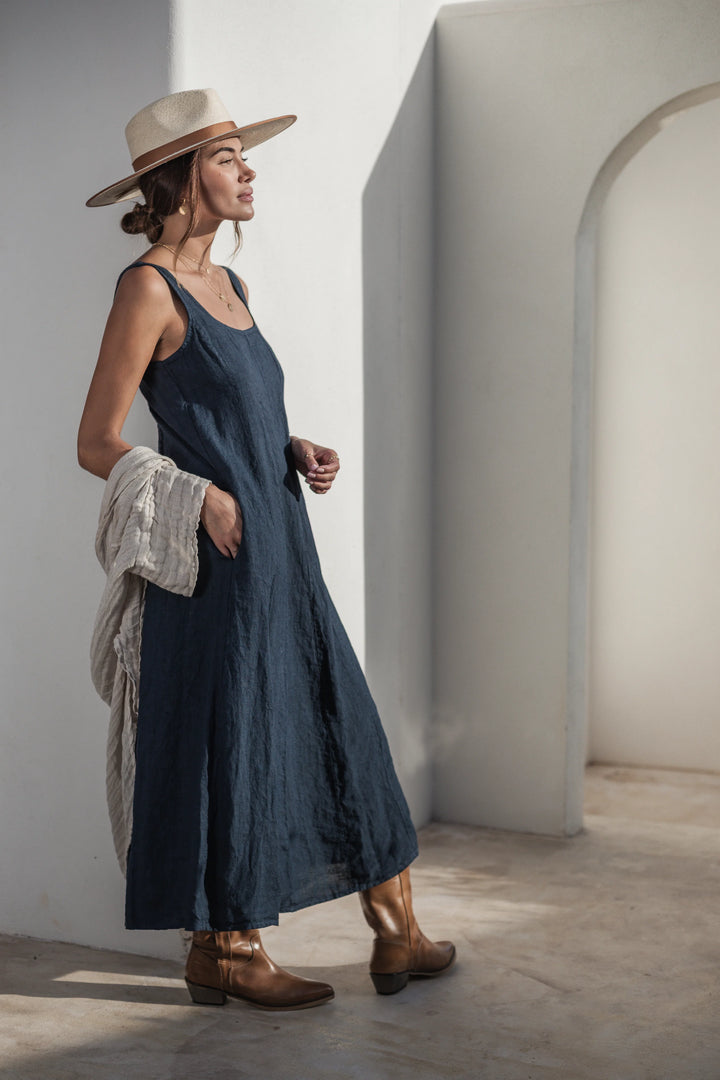 Bypias | Encanto Linen Dress | Navy