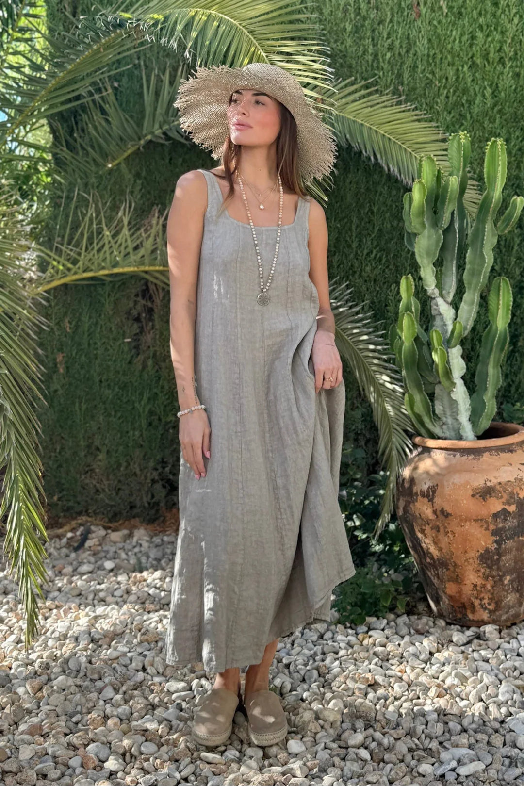 Bypias | Encanto Linen Dress | Taupe