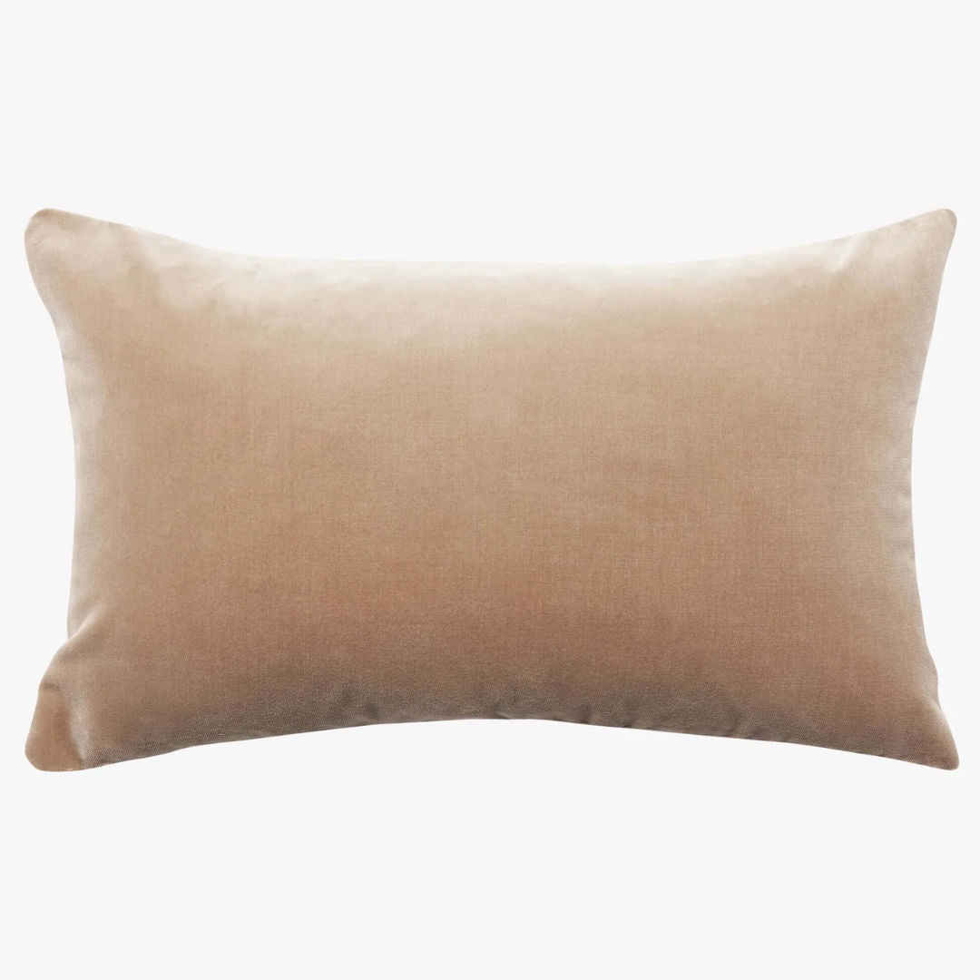 Etro Mini Velvet &amp; Linen Cushion &amp; Insert | Cacao | 30x50cm - Suzie Anderson Home