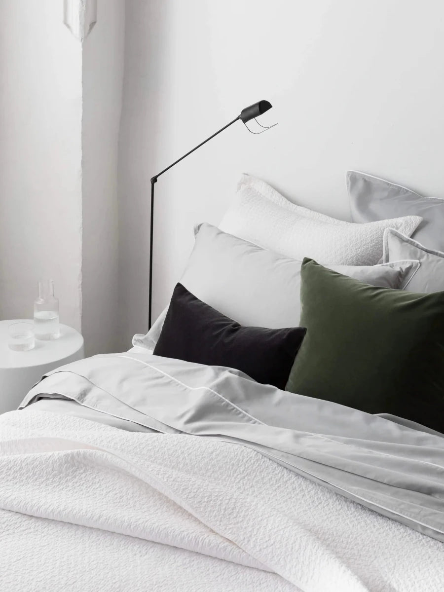 Etro Mini Velvet &amp; Linen Cushion &amp; Insert | Graphite | 30x50cm - Suzie Anderson Home