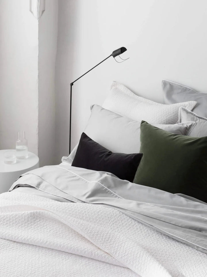 Etro Mini Velvet &amp; Linen Cushion &amp; Insert | Graphite | 30x50cm - Suzie Anderson Home