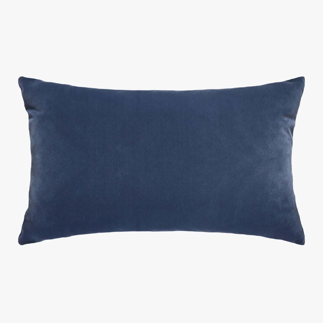 Etro Mini Velvet &amp; Linen Cushion &amp; Insert | Storm Blue | 30x50cm - Suzie Anderson Home