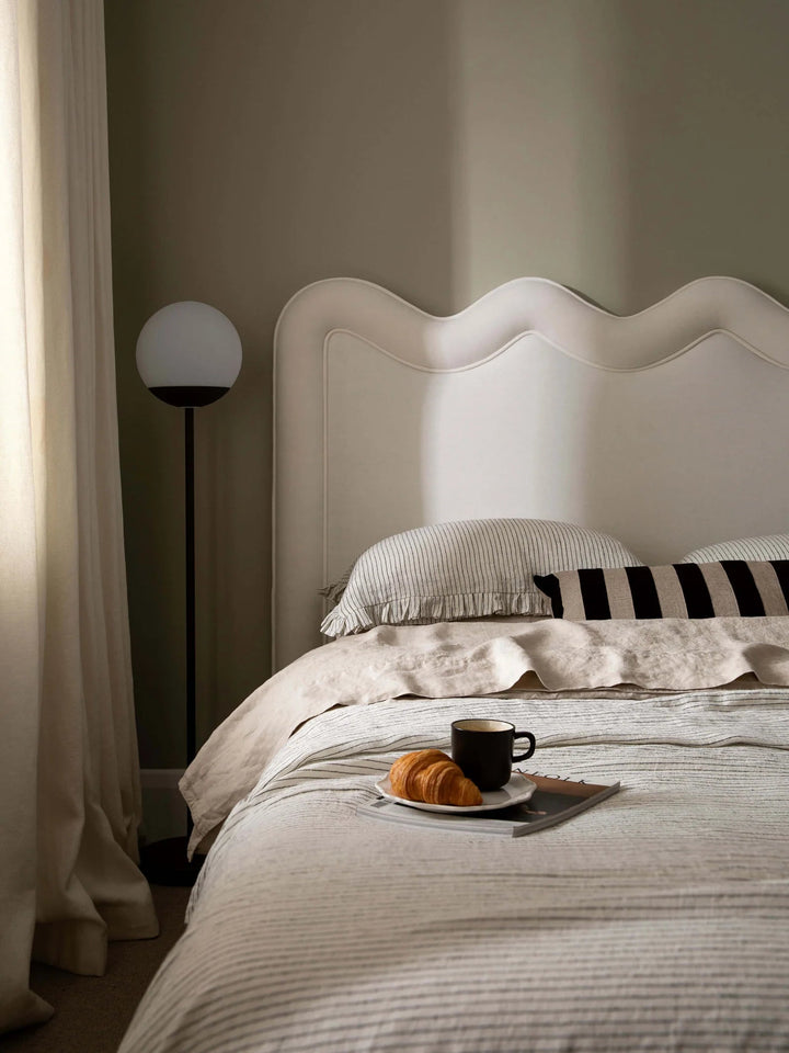 Etro Stripe Velvet & Linen Cushion & Insert | Chocolate | 65x40cm - Suzie Anderson Home