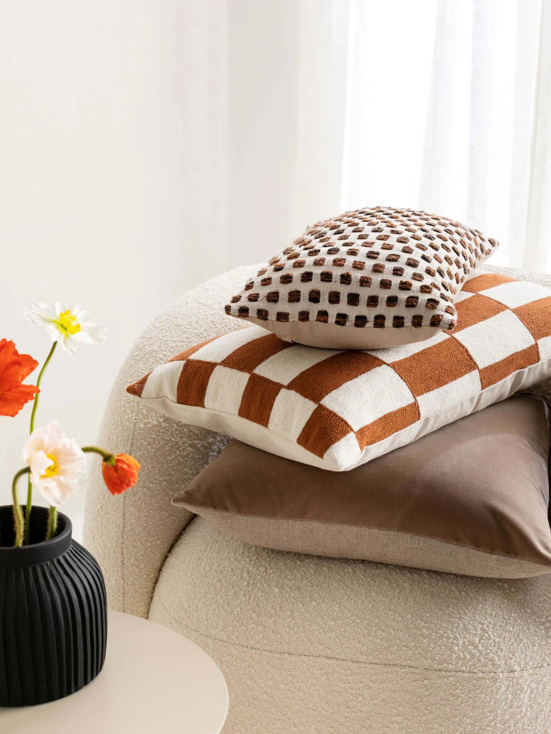 Etro Velvet & Linen Cushion & Insert | Cacao | 60x60cm - Suzie Anderson Home