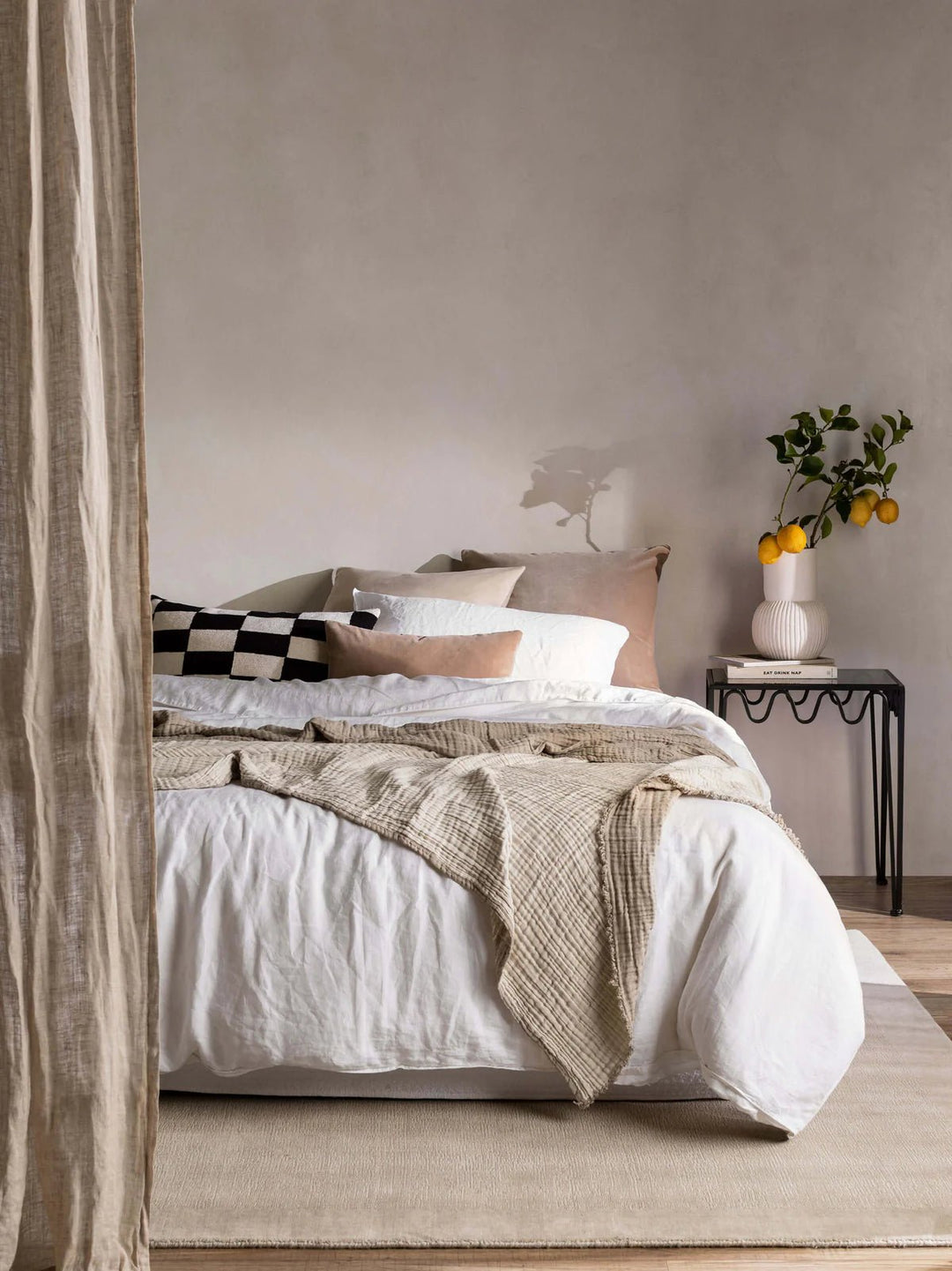 Etro Velvet & Linen Cushion & Insert | Cacao | 60x60cm - Suzie Anderson Home