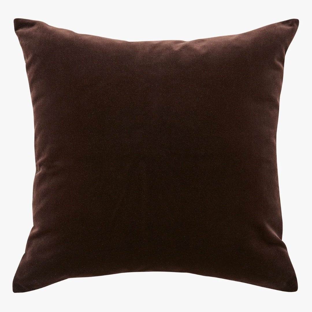 Etro Velvet &amp; Linen Cushion &amp; Insert | Chocolate | 50x50cm - Suzie Anderson Home