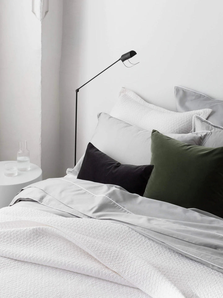 Etro Velvet &amp; Linen Cushion &amp; Insert | Eucalypt | 50x50cm - Suzie Anderson Home