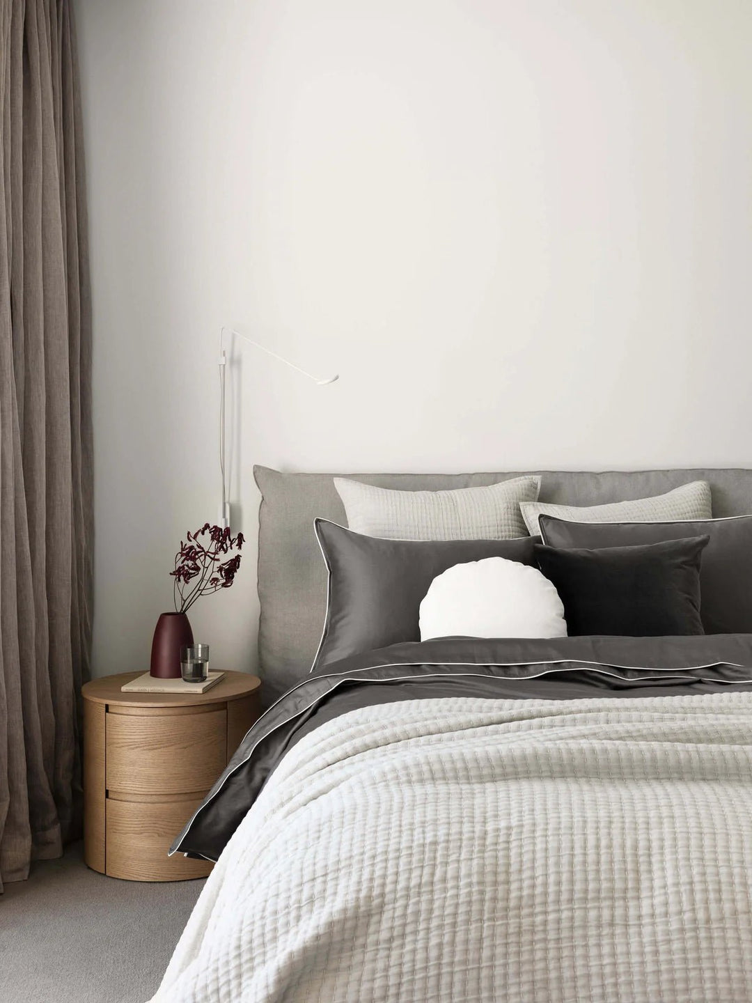 Etro Velvet & linen Cushion & Insert | Graphite | 50x50cm - Suzie Anderson Home