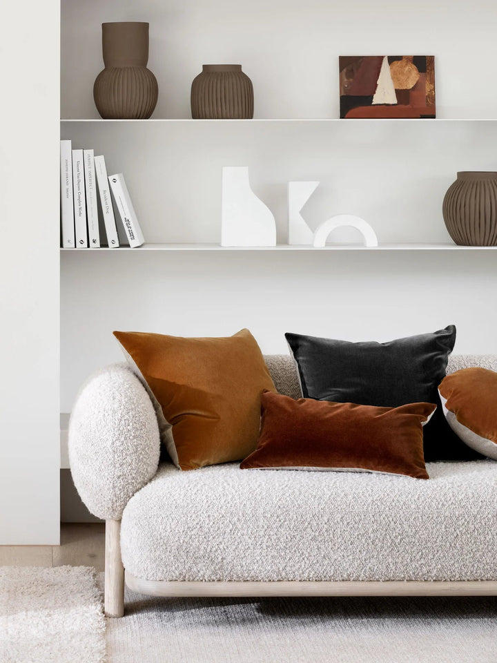 Etro Velvet &amp; Linen Cushion &amp; Insert | Toffee | 50x50cm - Suzie Anderson Home