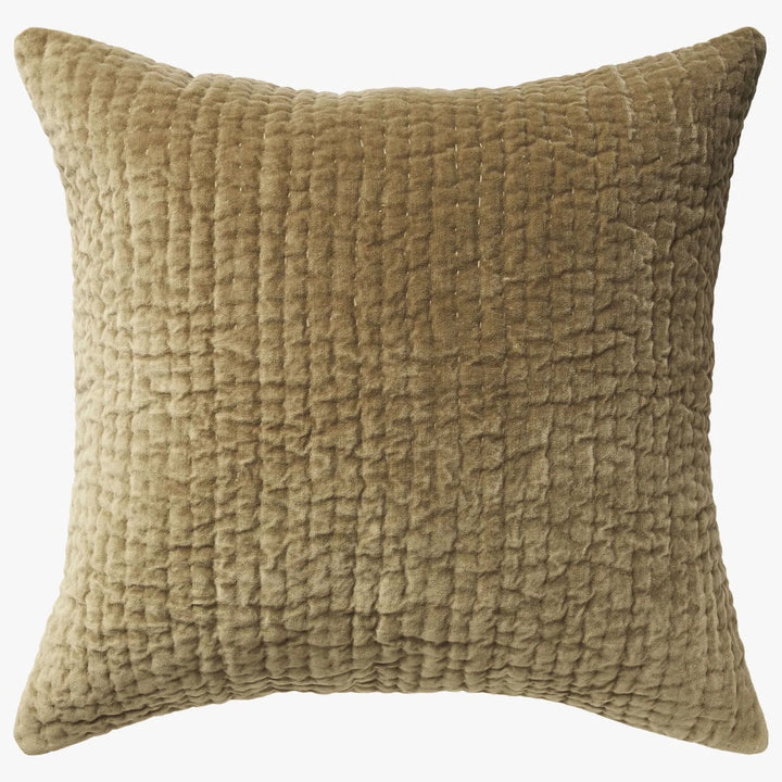 Cino Khaki Cotton Velvet Euro Pillowcase