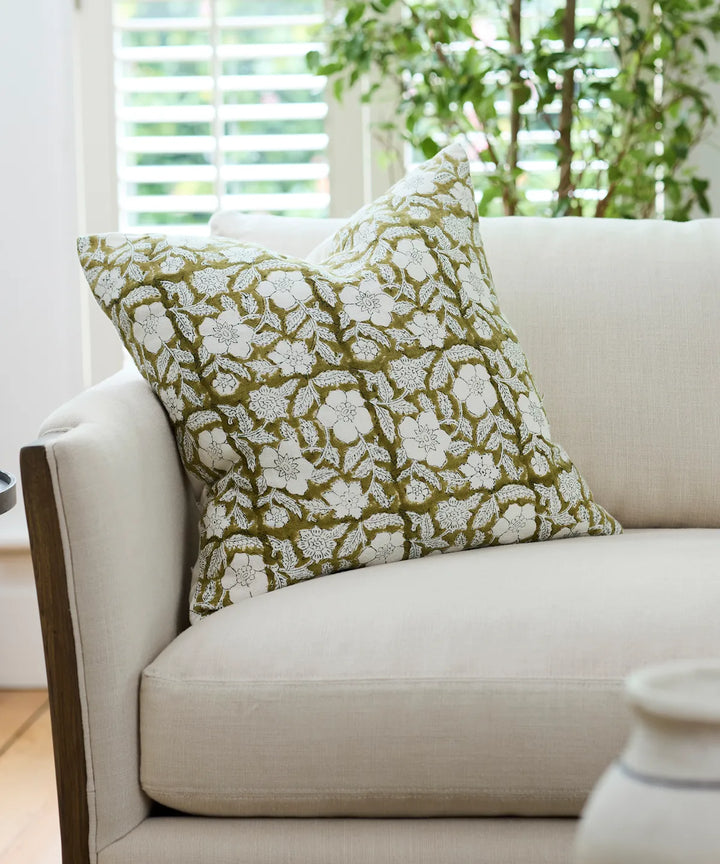 Salta Floral Cushion Cover | Chartreuse | 50x50cm
