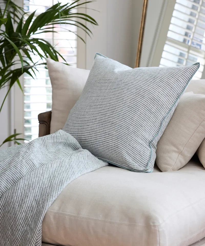 Bayside Pinstripe Linen Cushion Cover 50cm
