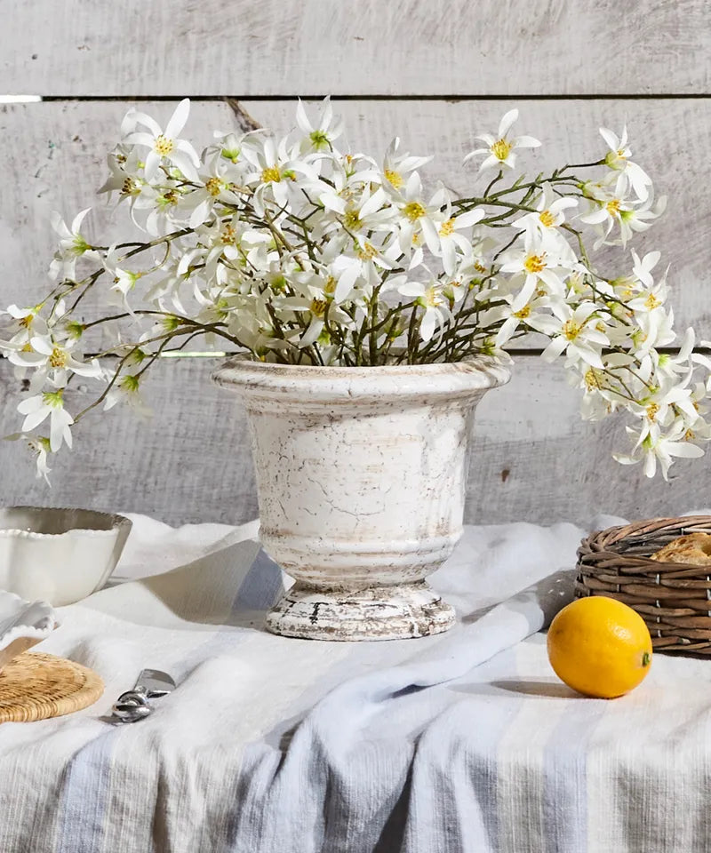 Rustic White Planter Urn | Medium