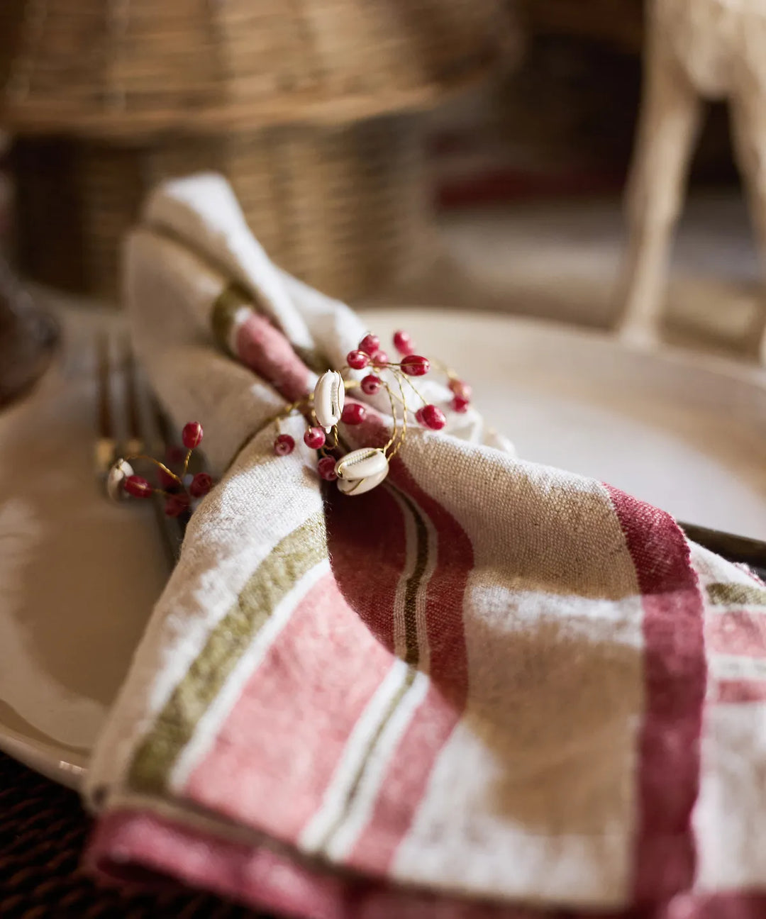 Beaded Napkin Ring | Red