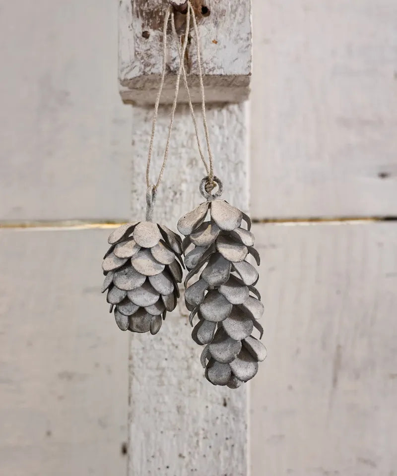 Hanging Pinecone Ornament | Long Ash Grey