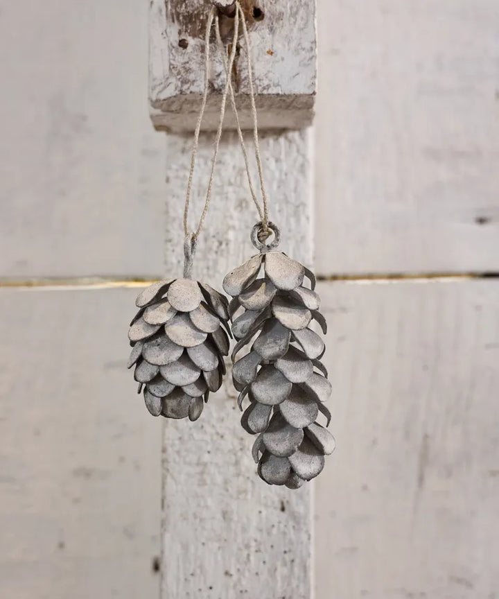 Hanging Pinecone Ornament | Long Ash Grey