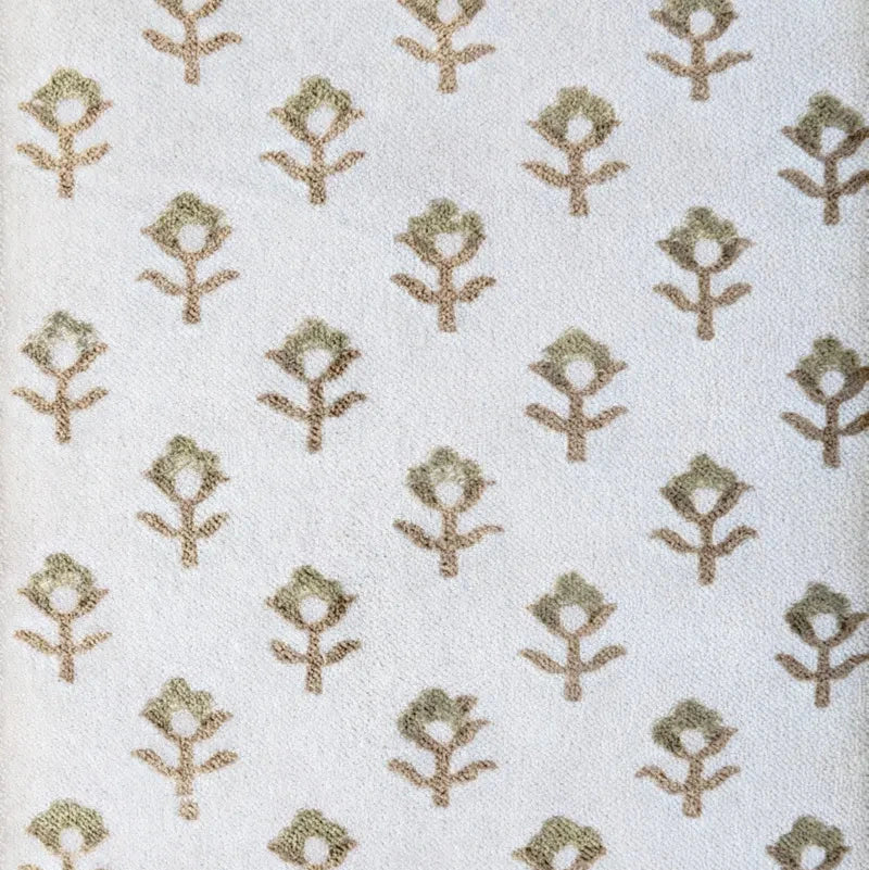 Flower Handblock Velvet Cushion Cover | 35x50cm