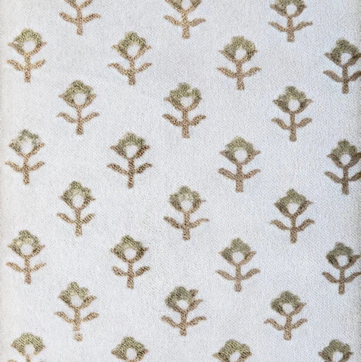 Flower Handblock Velvet Cushion Cover | 35x50cm