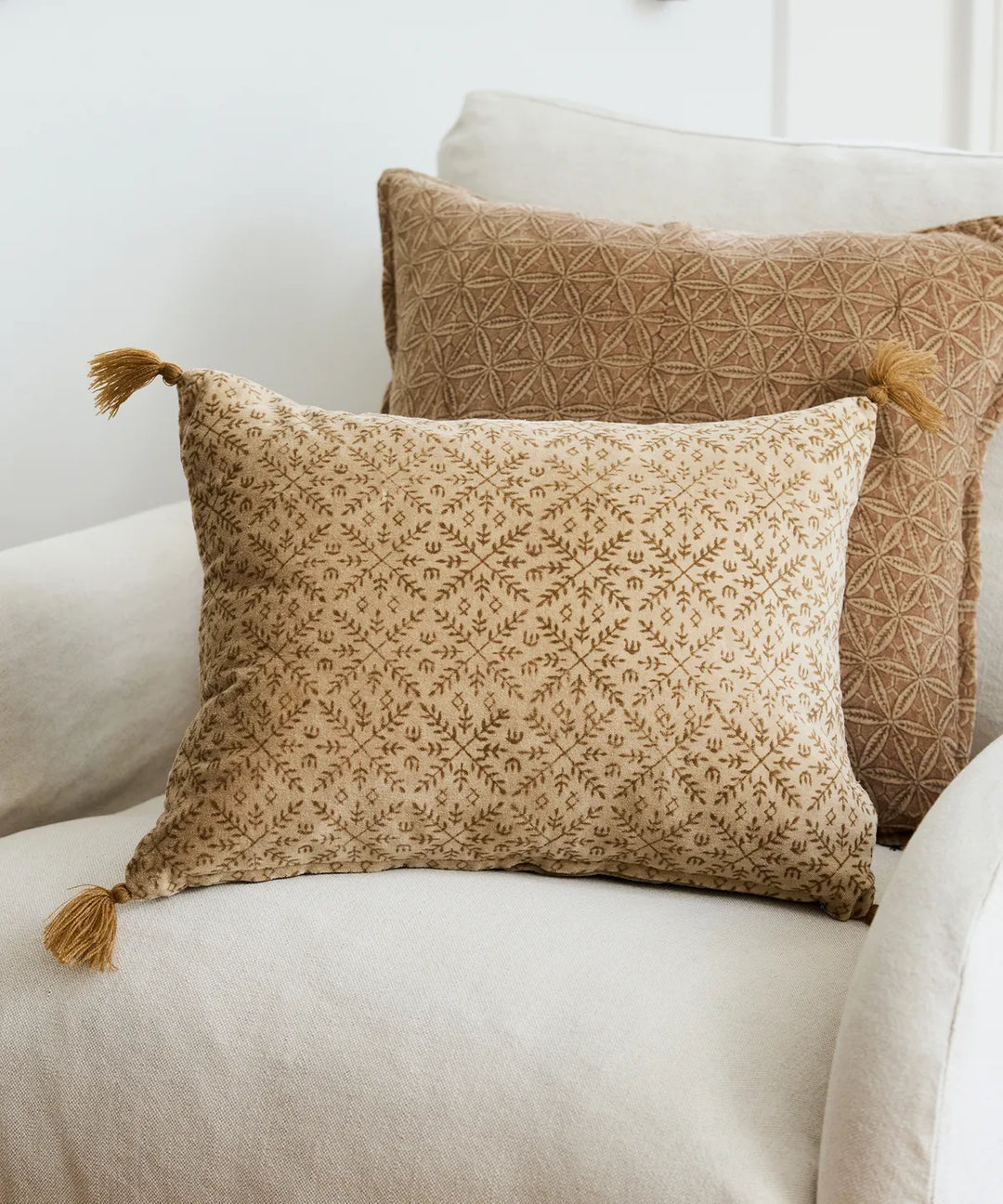 Angelina Handblock Velvet Cushion Cover 50 x 35cm