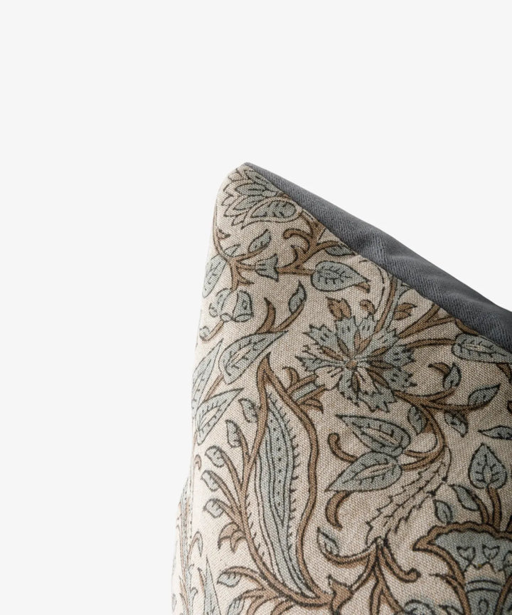 Ciara Handblock Cotton Velvet PAIR Eurocases 65cm