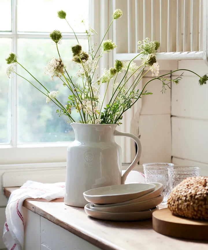 Franco Rustic large White Pitcher