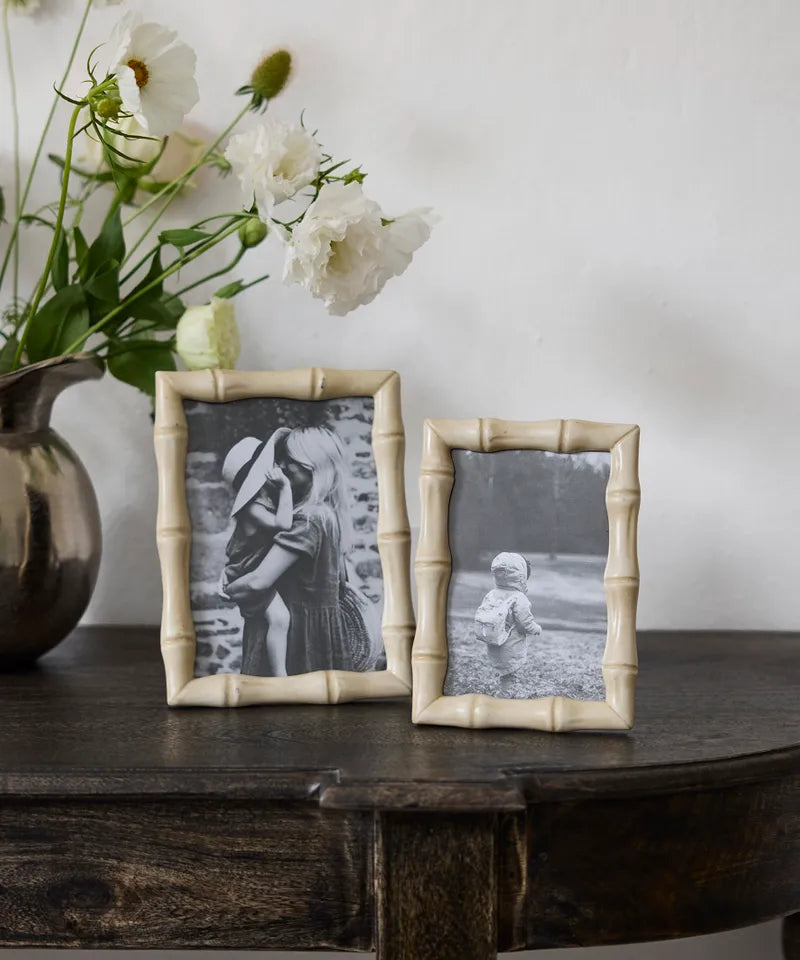 Bamboo Faux Cream Photo Frame | 4"x6"