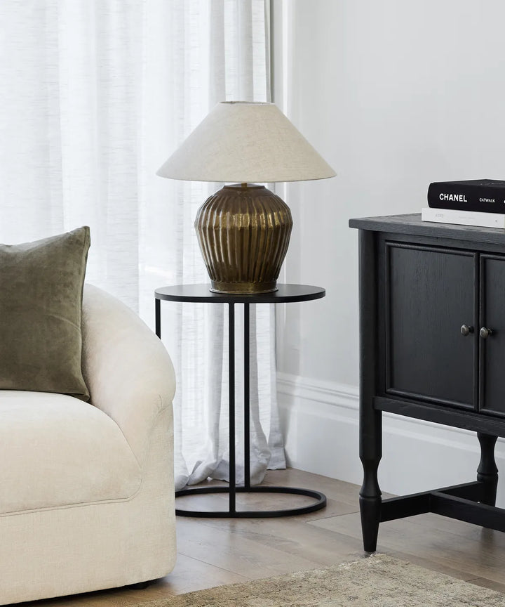Oval Couch Side Table | Black