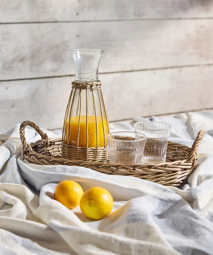 Willow River Oval Wicker Tray