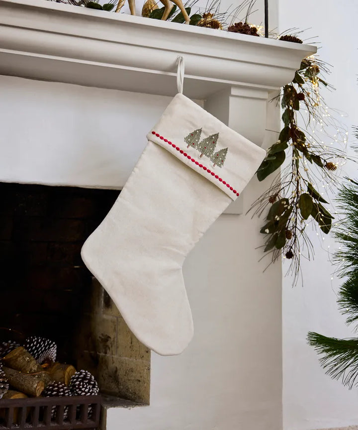 Tree with Lights Christmas Stocking