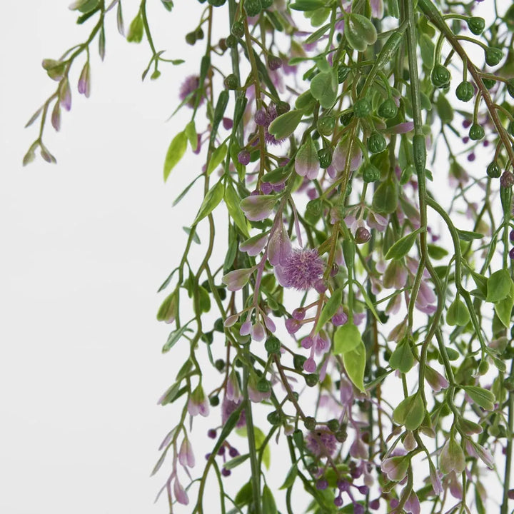 Faux Purple Berries Boxwood Hanging Vine