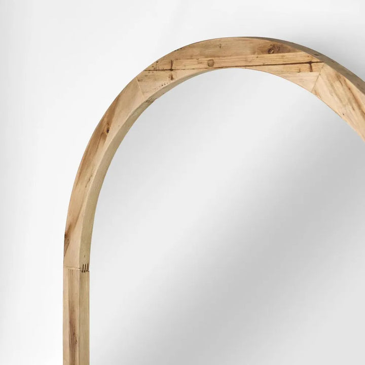 Plank Natural Wood Arched Mirror | W100 x 150cm