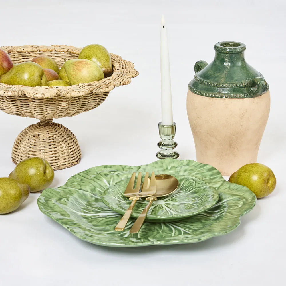 Luxe Cabbage Leaf Round Platter 40cm | Melamine