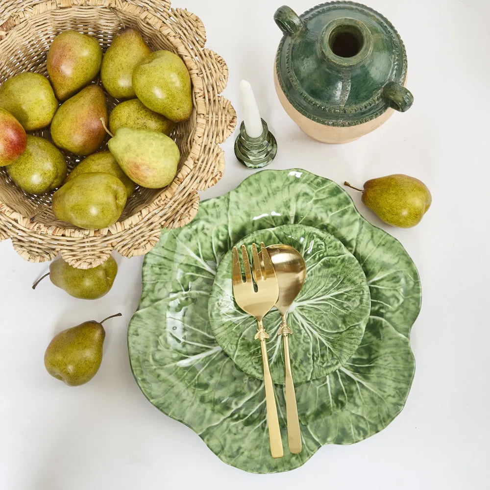 Luxe Cabbage Leaf Round Platter 40cm | Melamine