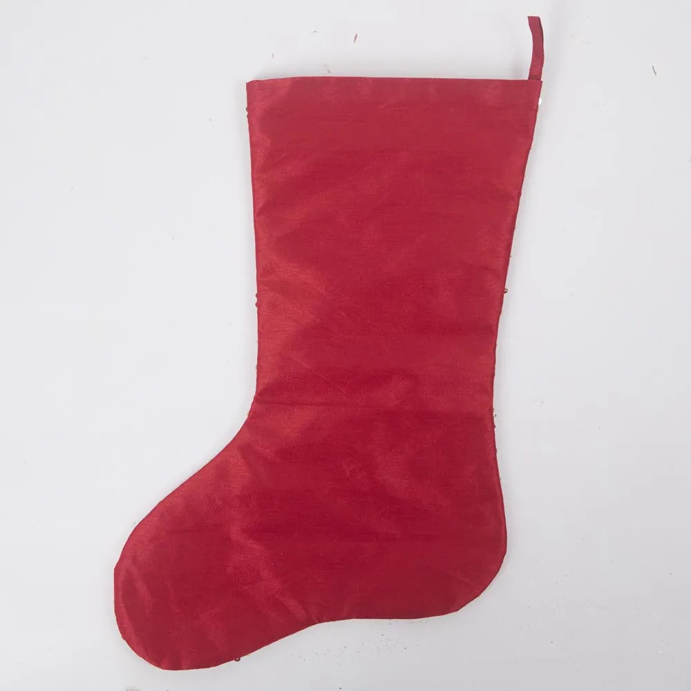 Red Silk Mosaic Christmas Stocking