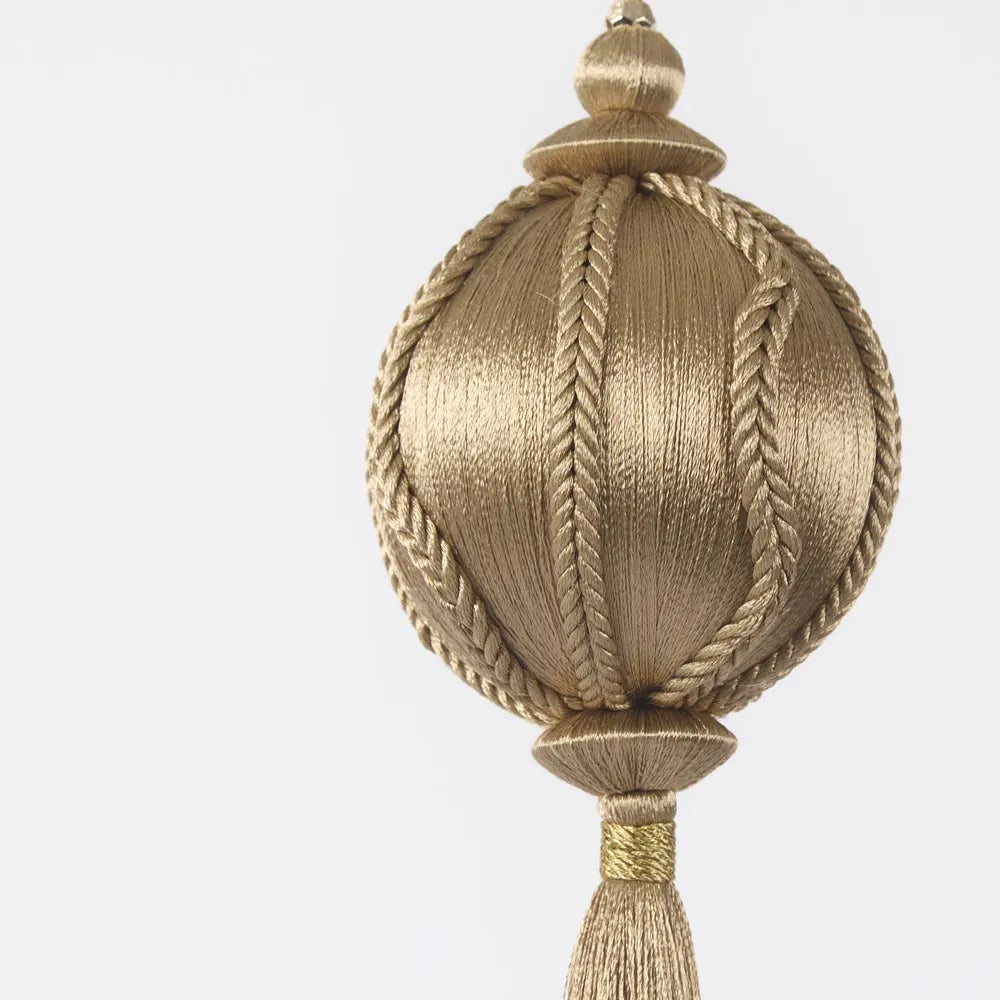 Silk Bauble with Tassel | Champagne | 28cm