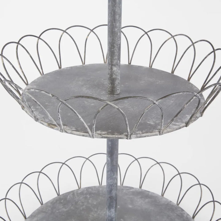 Zinc Three Tiered Looped Stand | 75cmH