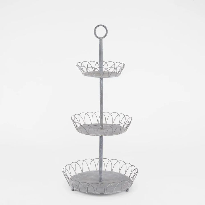 Zinc Three Tiered Looped Stand | 75cmH