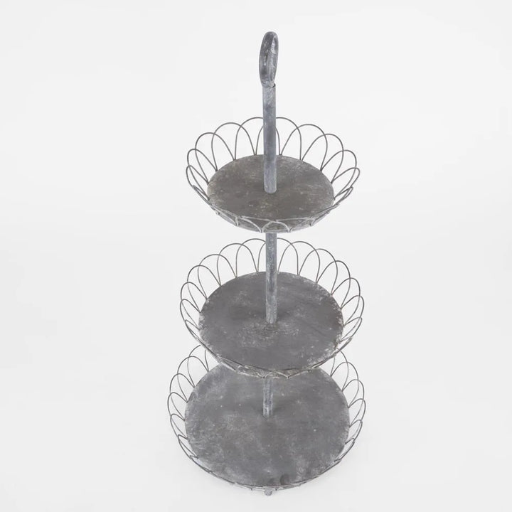 Zinc Three Tiered Looped Stand | 75cmH