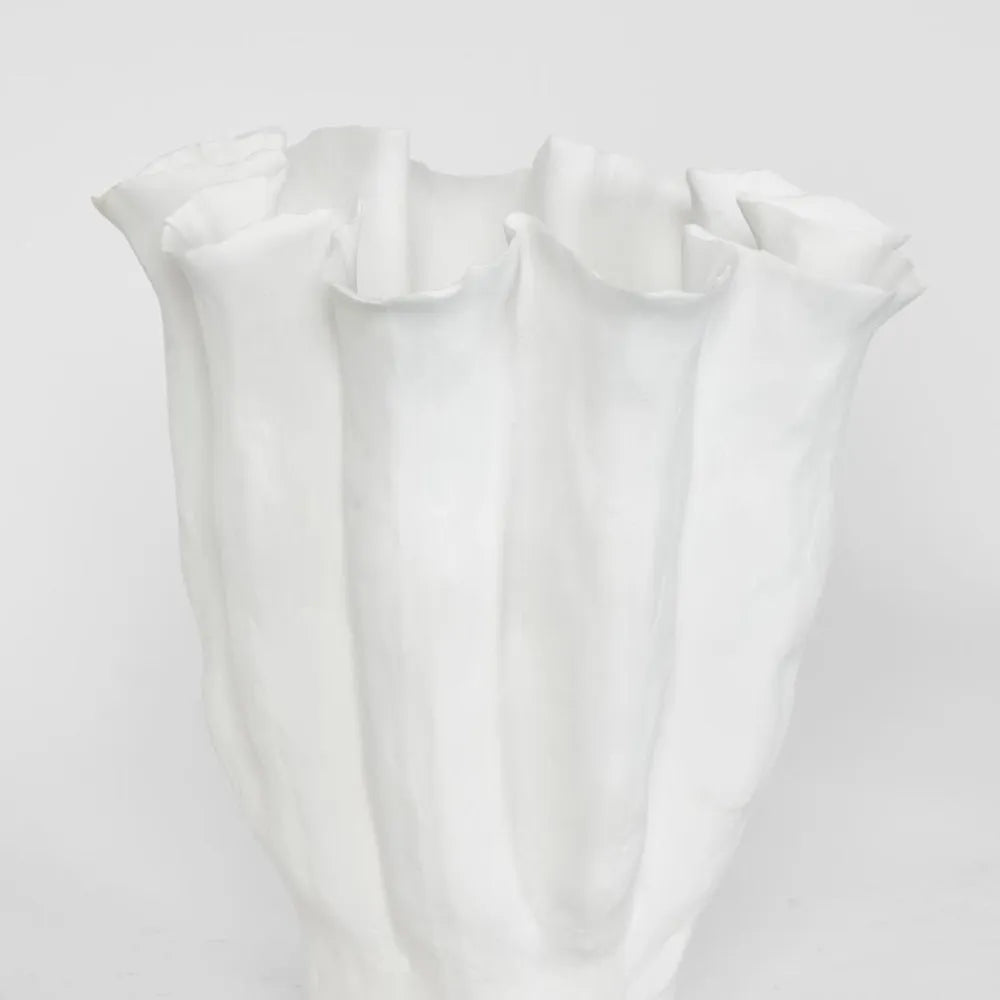Amelia White Ceramic Vase | Small H 31cm