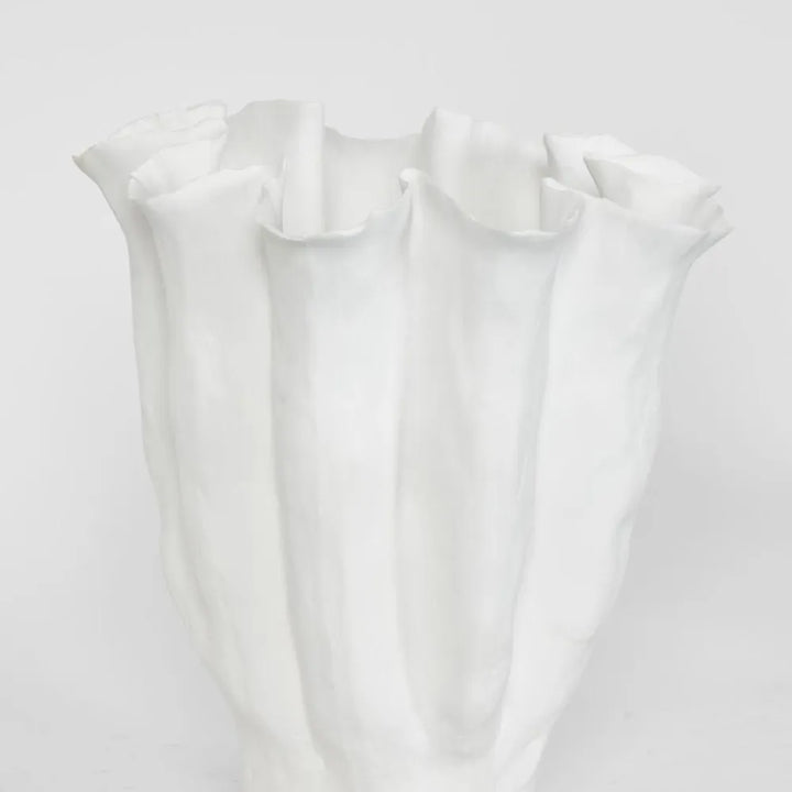Amelia White Ceramic Vase | Small H 31cm