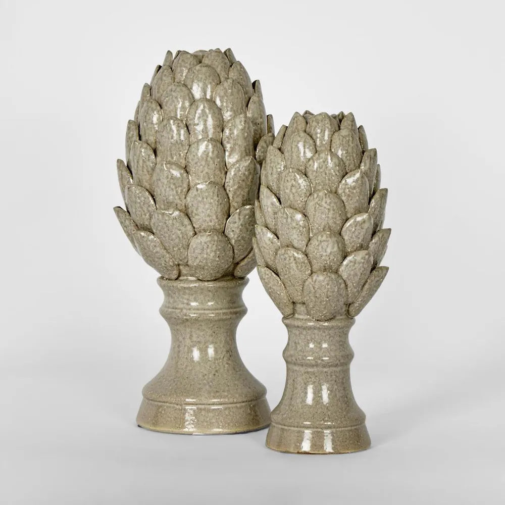 Tall White Artichoke | Ceramic Brown | H32cm