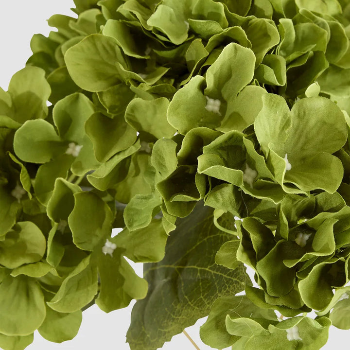 Faux Green Hydrangea Bunch | 5 Head