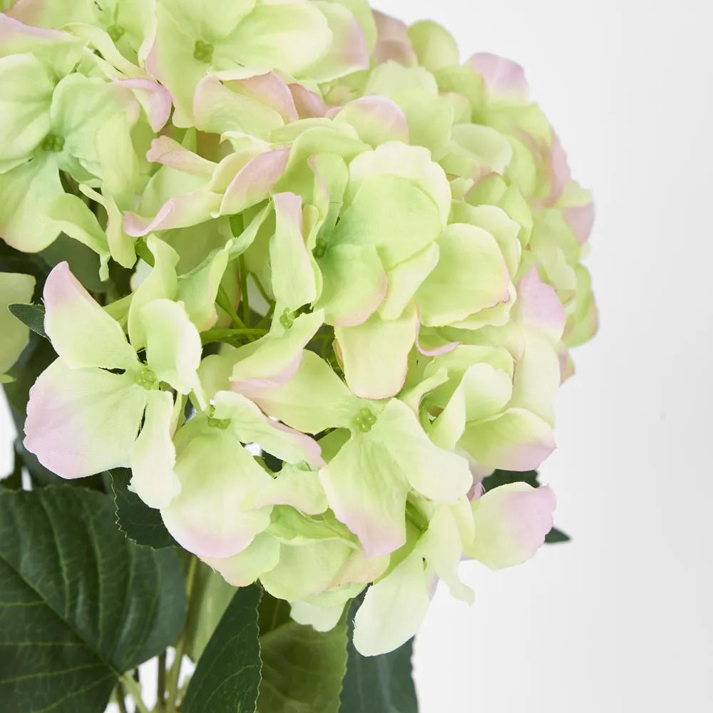 Faux Hydrangea Bundle Green & Pink | 55cm